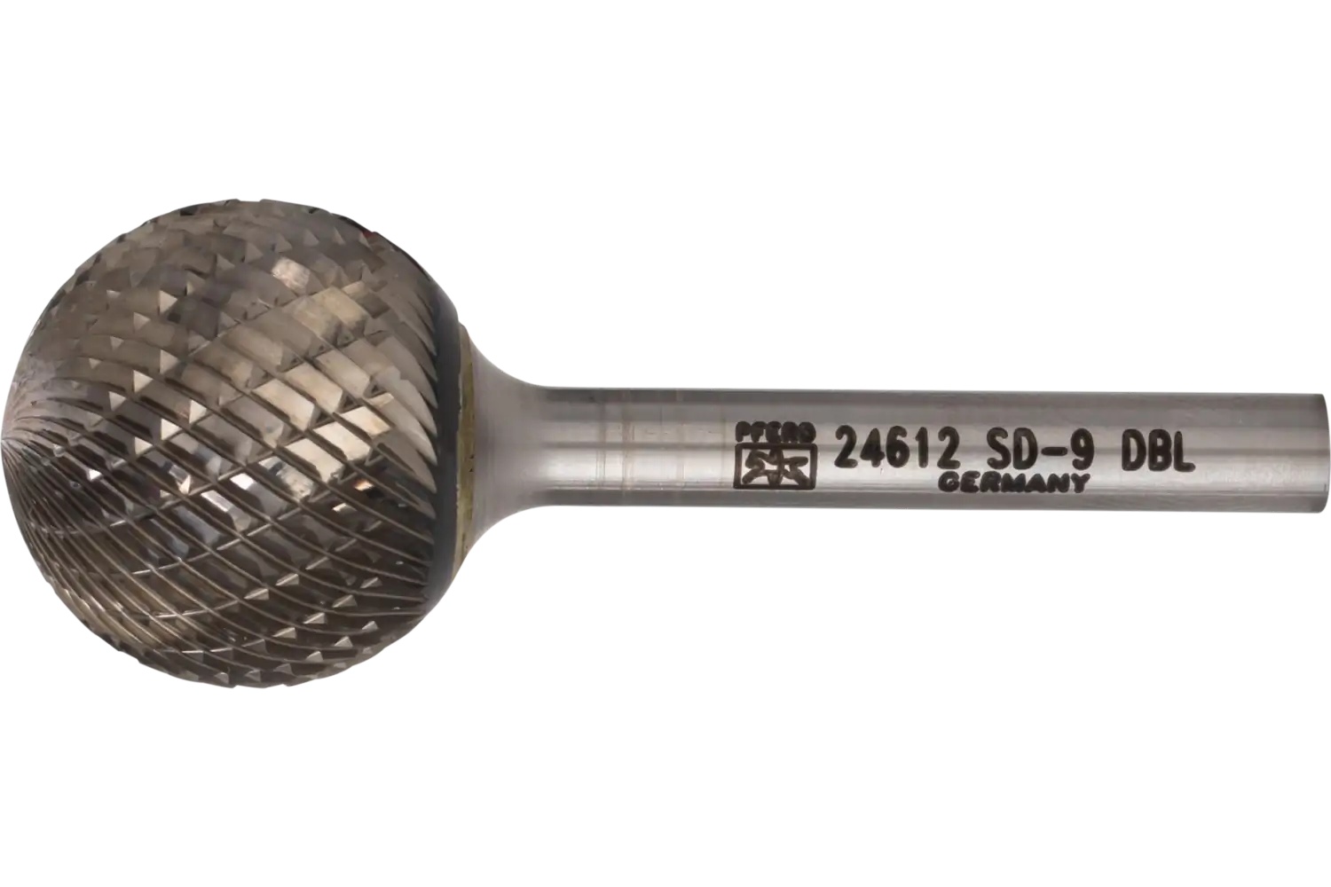 Picture of Pferd Carbide Bur SD-9 Ball Shape Double Cut 1" x 15/16" x 1/4" Shank